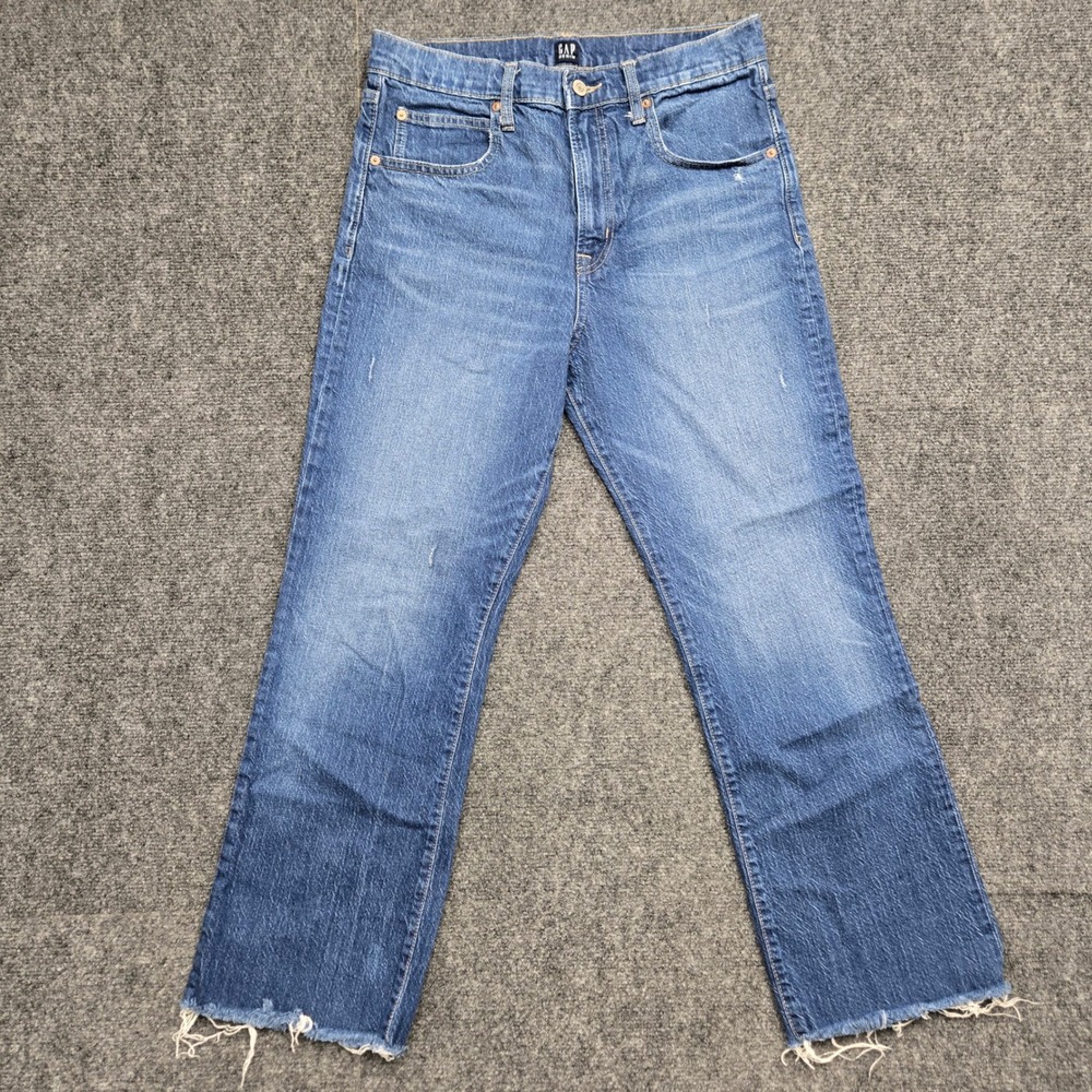 Gap Denim Ankle Flare Jeans Medium Wash High Rise Blue Womens Size 8/29R